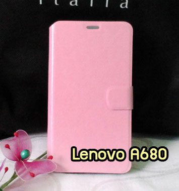 M984-02 เคสฝาพับ Lenovo A680 สีชมพู