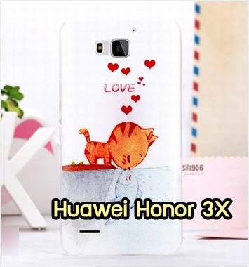 M959-26 เคสแข็ง Huawei Honor 3X ลาย Cat & Fish