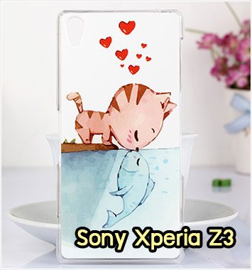 M1002-07 เคสแข็ง Sony Xperia Z3 ลาย Cat & Fish