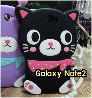 M1041-06 เคสซิลิโคน Samsung Galaxy Note2 แมวสีดำ