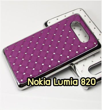 M1064-01 เคสแข็งประดับ Nokia Lumia 820 สีม่วง