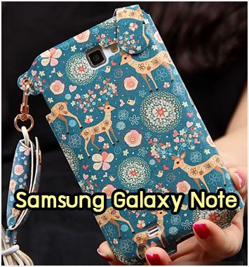 M1038-07 ซองหนัง Samsung Galaxy Note ลาย Blue Deer