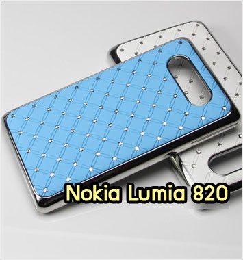 M1064-03 เคสแข็งประดับ Nokia Lumia 820 สีฟ้า