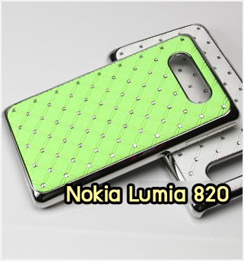M1064-04 เคสแข็งประดับ Nokia Lumia 820 สีเขียว