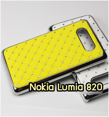 M1064-05 เคสแข็งประดับ Nokia Lumia 820 สีเหลือง