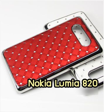 M1064-08 เคสแข็งประดับ Nokia Lumia 820 สีแดง