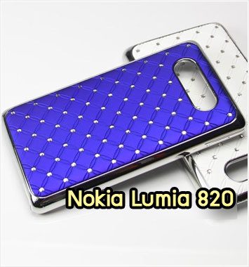 M1064-09 เคสแข็งประดับ Nokia Lumia 820 สีน้ำเงิน