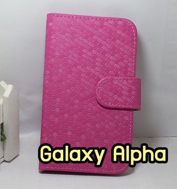 M1030-05 เคสฝาพับ Samsung Galaxy Alpha ลายเพชรสีกุหลาบ