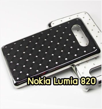 M1064-10 เคสแข็งประดับ Nokia Lumia 820 สีดำ