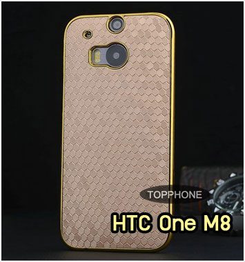 M1049-01 เคสลายเพชร HTC One M8 สีทอง