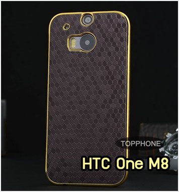 M1049-02 เคสลายเพชร HTC One M8 สีม่วง