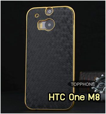 M1049-03 เคสลายเพชร HTC One M8 สีดำ