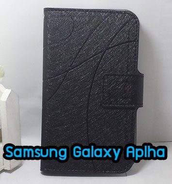 M1050-05 เคสฝาพับ Samsung Galaxy Alpha สีดำ