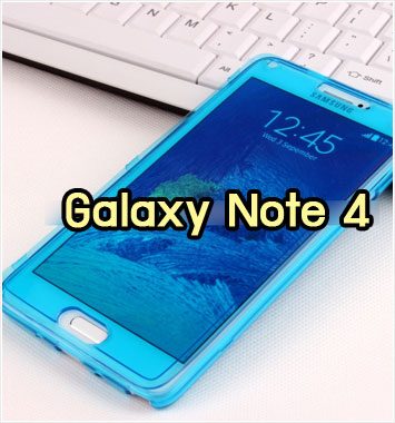 M1023-01 เคสฝาพับ Samsung Galaxy Note 4 สีฟ้า