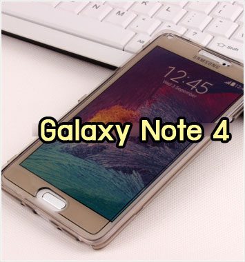 M1023-07 เคสฝาพับ Samsung Galaxy Note 4 สีเทา