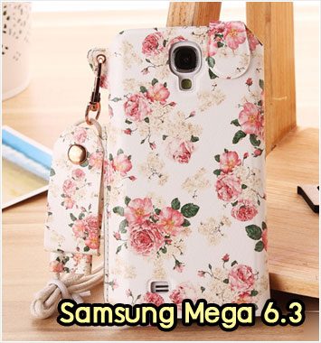 M1013-13 ซองหนัง Samsung Mega 6.3 ลาย Flower I