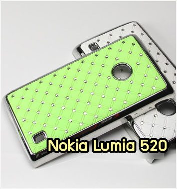 M1066-08 เคสแข็งประดับ Nokia Lumia 520 สีเขียว