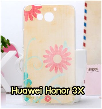 M1031-08 เคสซิลิโคน Huawei Honor 3X ลาย Red Flower