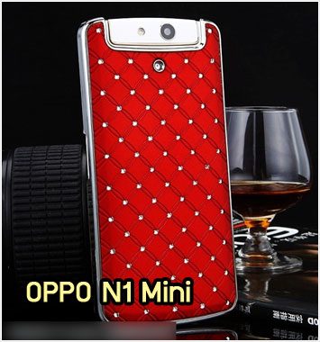 M1071-01 เคสแข็งประดับ OPPO N1 Mini สีแดง