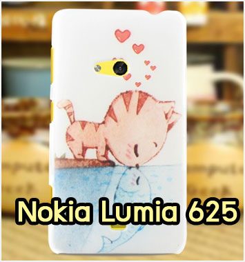 M1146-09 เคสแข็ง Nokia Lumia 625 ลาย Cat & Fish