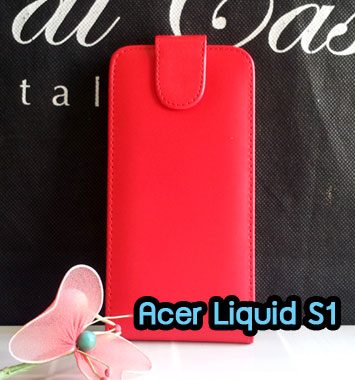 M1103-02 เคสหนังเปิดขึ้น-ลง Acer Liquid S1 สีแดง