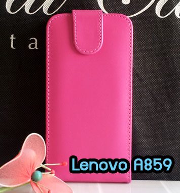 M1089-01 เคสหนัง เปิดขึ้น-ลง Lenovo A859 สีกุหลาบชมพู