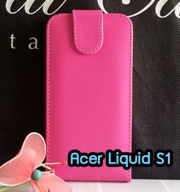 M1103-04 เคสหนังเปิดขึ้น-ลง Acer Liquid S1 สีชมพู