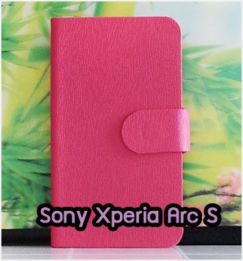 M1134-02 เคสหนังฝาพับ Sony Xperia Arc S สีกุหลาบ