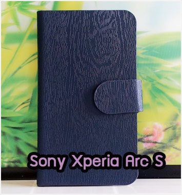 M1134-03 เคสหนังฝาพับ Sony Xperia Arc S สีน้ำเงิน