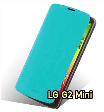 M1126-01 เคสหนังฝาพับ LG G2 Mini สีฟ้า