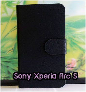 M1134-04 เคสหนังฝาพับ Sony Xperia Arc S สีดำ