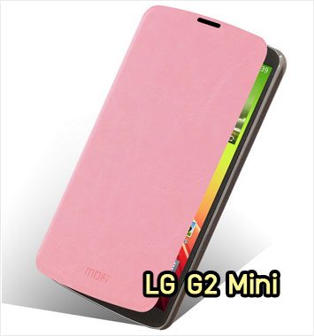 M1126-04 เคสหนังฝาพับ LG G2 Mini สีชมพู