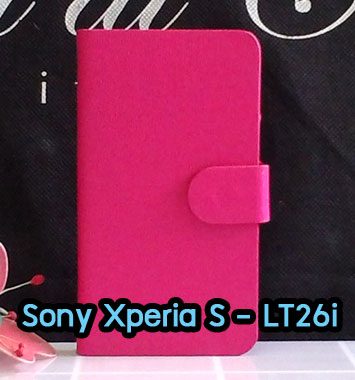 M1090-02 เคสหนังฝาพับ Sony Xperia S สีชมพู