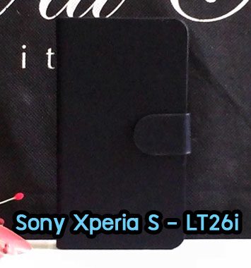 M1090-04 เคสหนังฝาพับ Sony Xperia S สีดำ