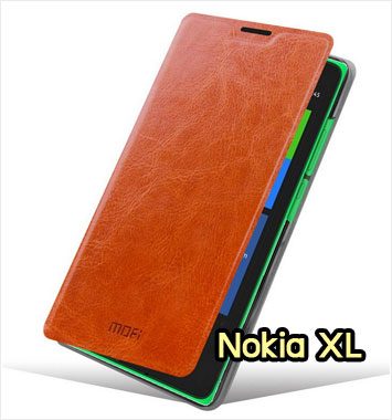 M1119-02 เคสหนังฝาพับ Nokia XL สีน้ำตาล