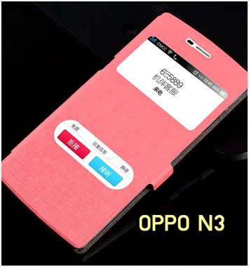 M1118-04 เคสโชว์เบอร์ OPPO N3 สีชมพู