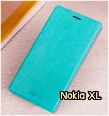 M1119-04 เคสหนังฝาพับ Nokia XL สีฟ้า