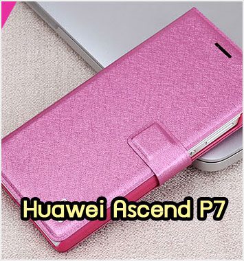 M1082-01 เคสฝาพับ Huawei Ascend P7 สีกุหลาบ