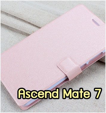 M1079-02 เคสฝาพับ Huawei Ascend Mate7 สีชมพู