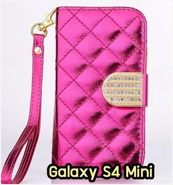 M1088-05 เคสหนังฝาพับ Samsung S4 Mini สีกุหลาบ