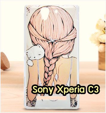 M1162-06 เคสซิลิโคน Sony Xperia C3 ลาย Lady Cat