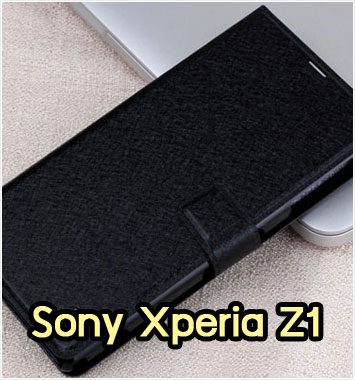 M1100-03 เคสฝาพับ Sony Xperia Z1 สีดำ
