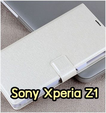 M1100-04 เคสฝาพับ Sony Xperia Z1 สีขาว