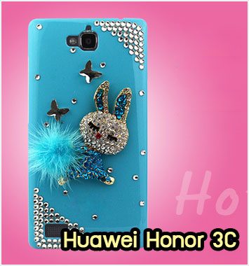 M1143-04 เคสประดับ Huawei Honor 3C ลายกระต่ายฟ้า