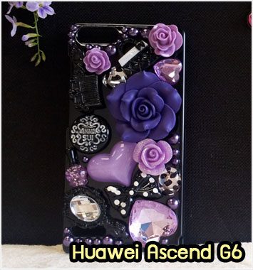 M1150-05 เคสประดับ Huawei Ascend G6 ลายกุหลาบม่วง