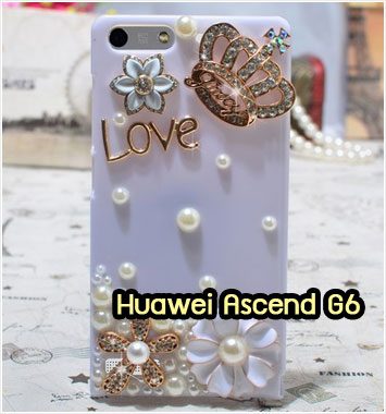 M1150-12 เคสประดับ Huawei Ascend G6 ลายมงกุฏรัก