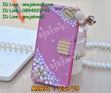 M2831-01 เคสฝาพับคริสตัล Vivo V5 ลาย Love I