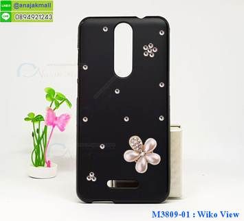 M3809-01 เคสยางแต่งคริสตัล Wiko View ลาย Flower I