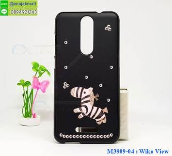 M3809-04 เคสยางแต่งคริสตัล Wiko View ลาย Zebra I