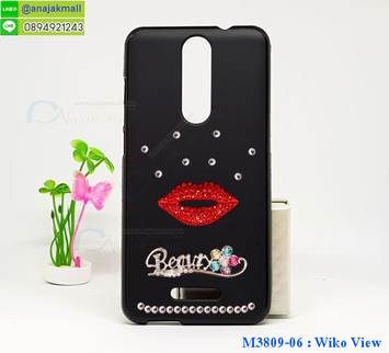 M3809-06 เคสยางแต่งคริสตัล Wiko View ลาย Kiss Beauty